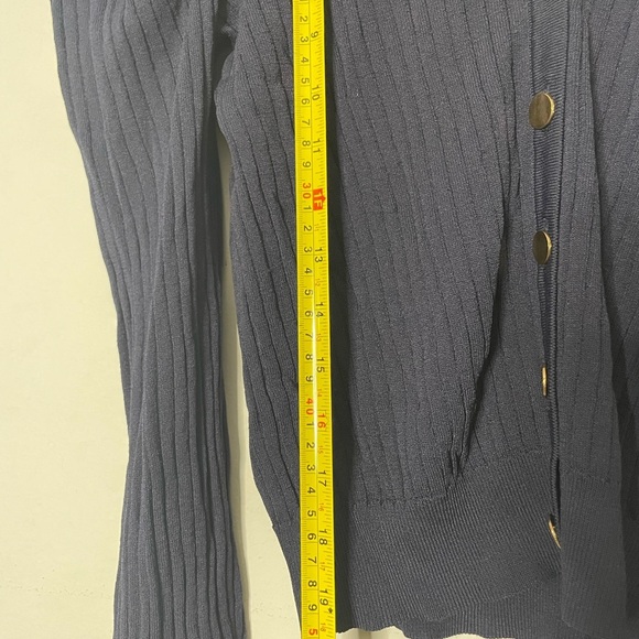 Versona Navy Cardigan with Gold Buttons - Picture 5 of 6